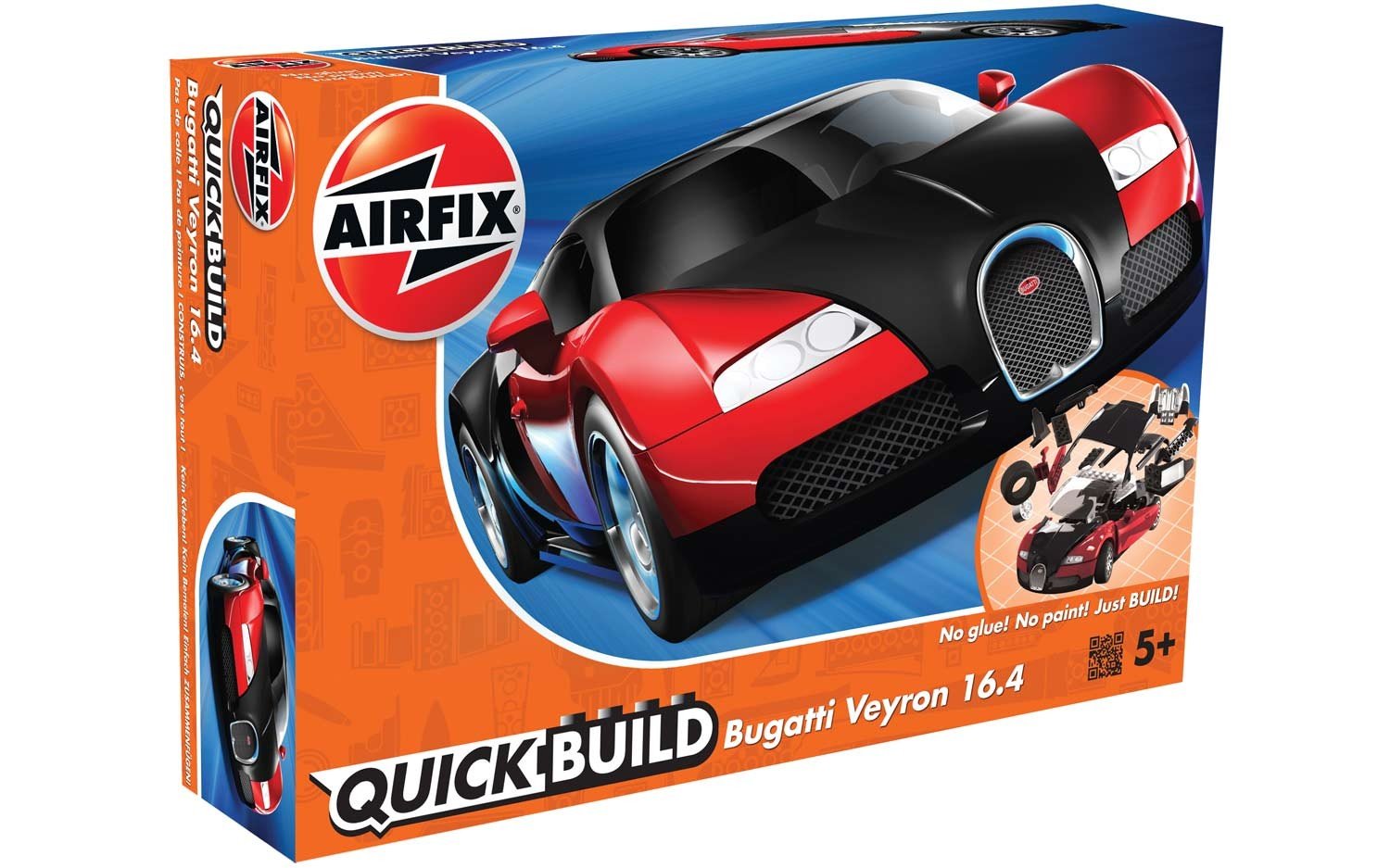 Foto 6 | Maqueta De Coche Airfix Quickbuild Bugatti 16 4 Veyron Negro Rojo - Venta Internacional.