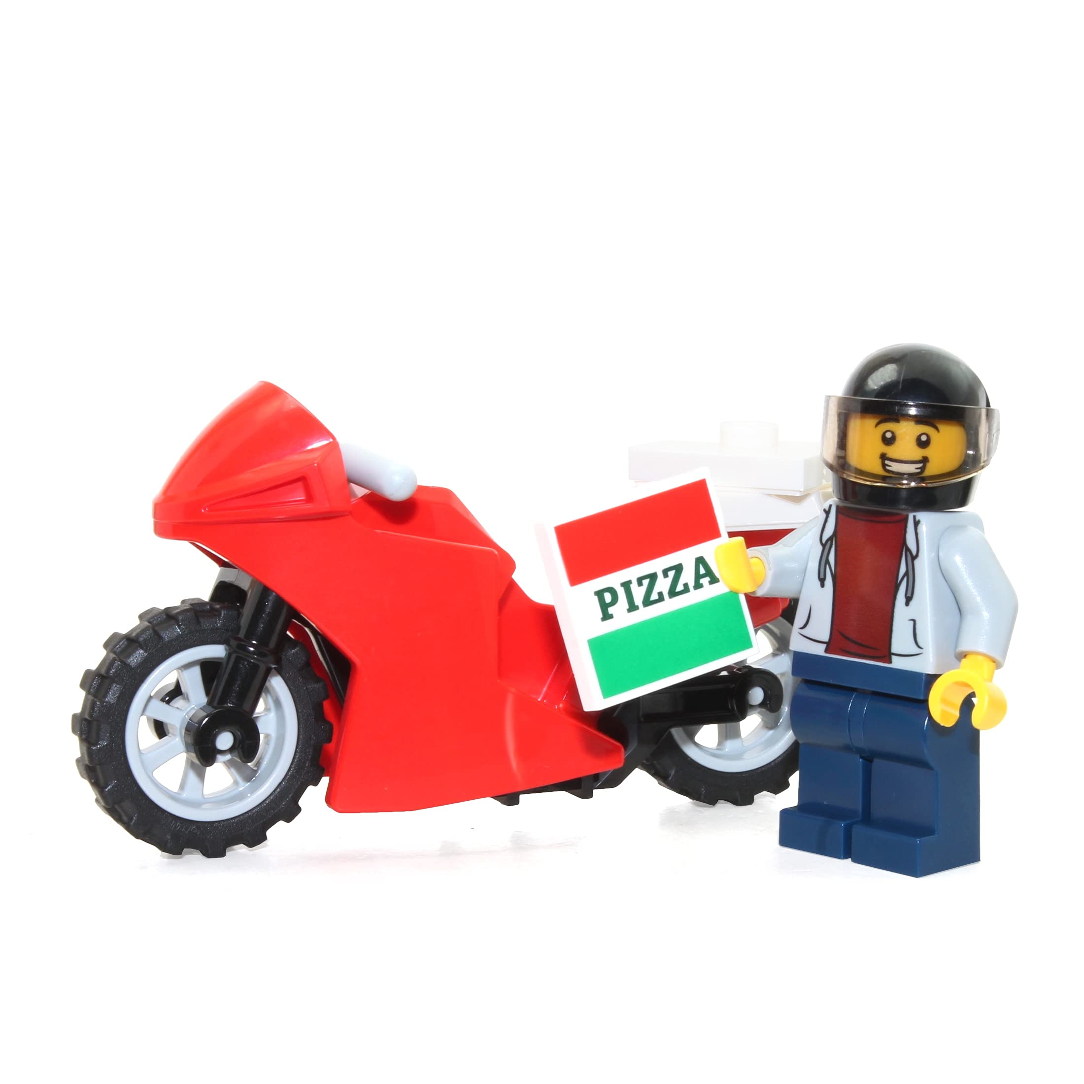 Foto 3 pulgar | Minifigura De Repartidor De Pizza De Lego City Con Moto - Venta Internacional.