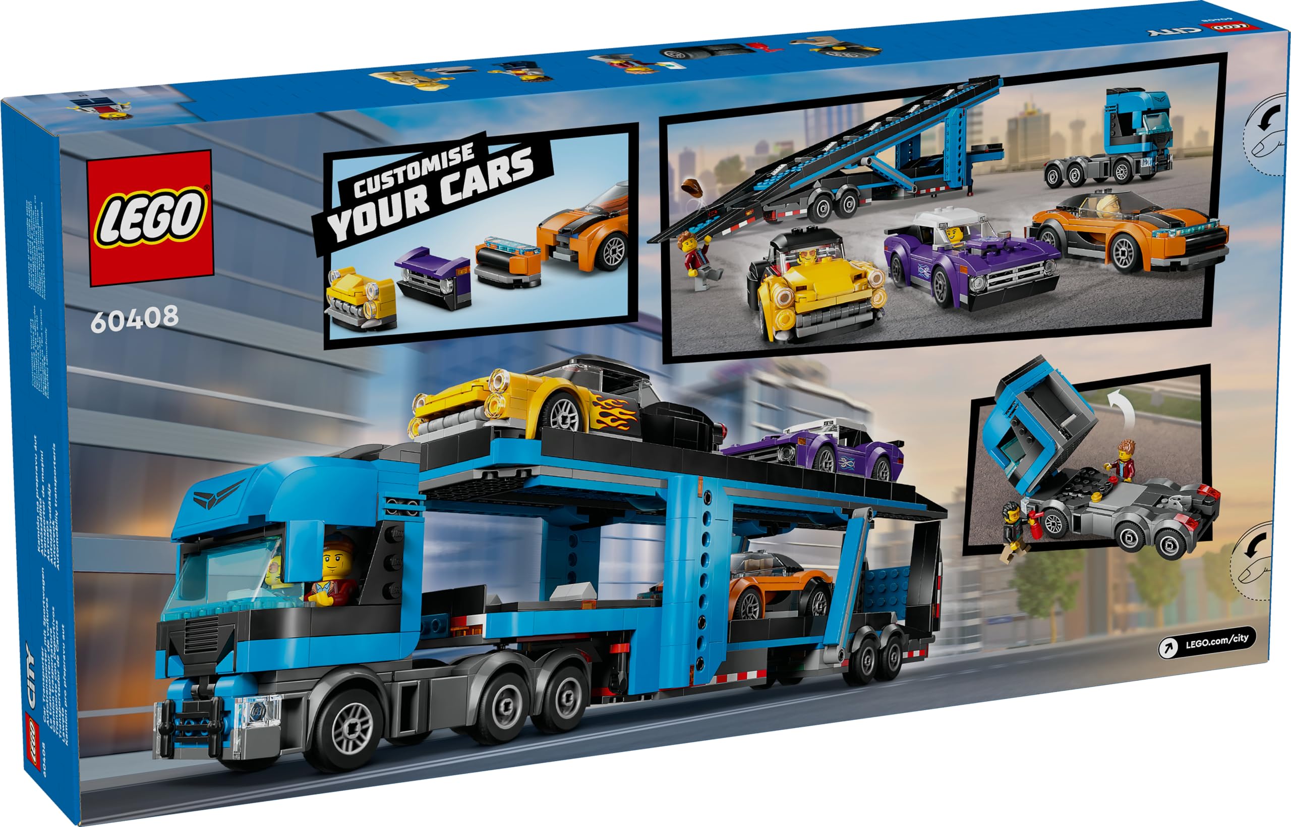 Foto 8 pulgar | Camión De Transporte De Coches Deportivos Lego City 60408 De Juguete Con 4 Minifiguras - Venta Internacional.