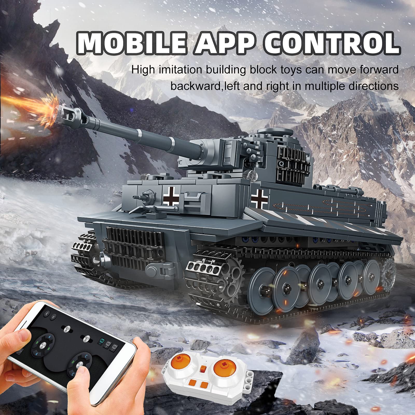 Foto 6 pulgar | Tanque Building Blocks Toy Mould King 20014 Tiger Con Mando A Distancia - Venta Internacional.