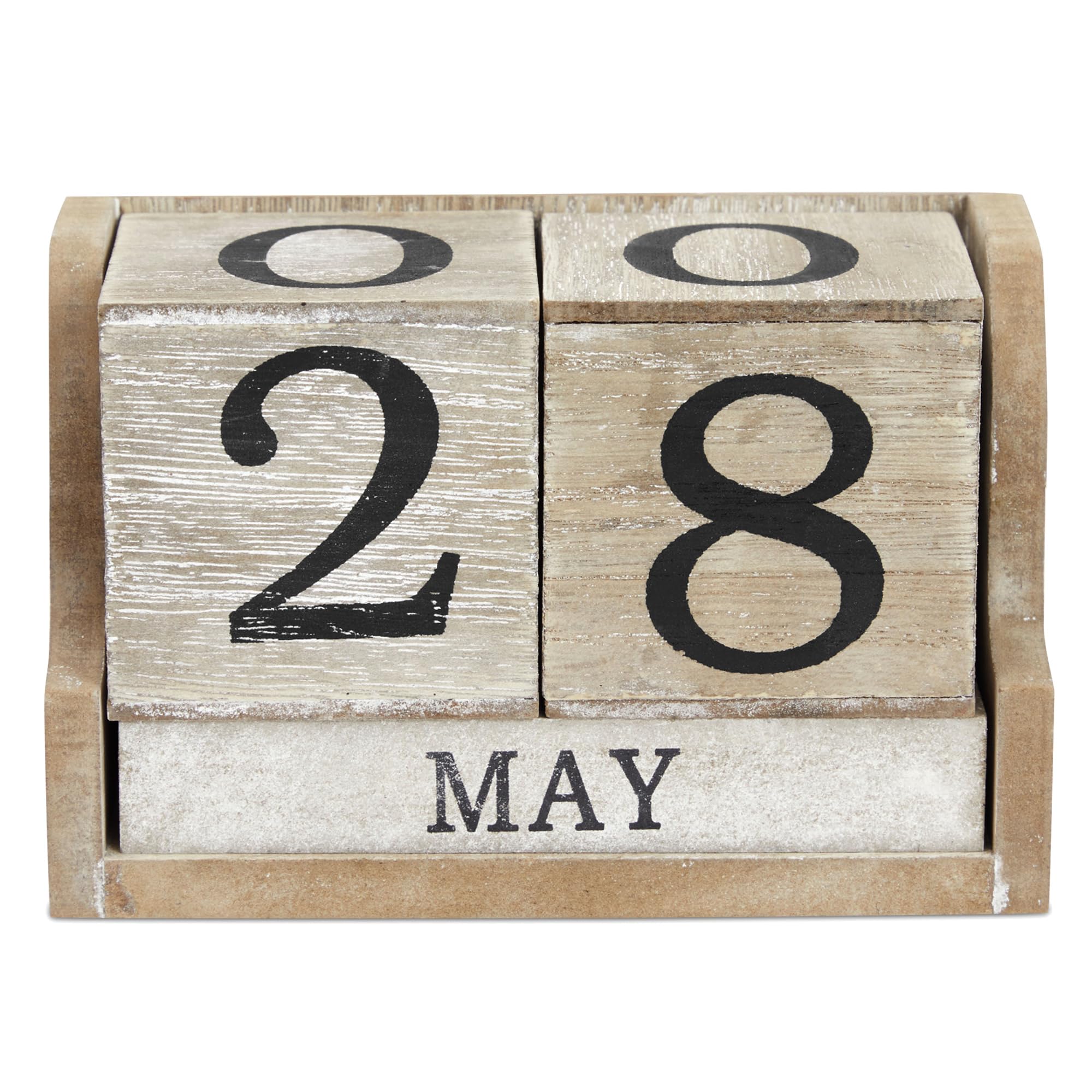 Foto 2 pulgar | Calendario De Madera Con Bloques Perpetuos, Estilo Vintage De Juvale - Venta Internacional.
