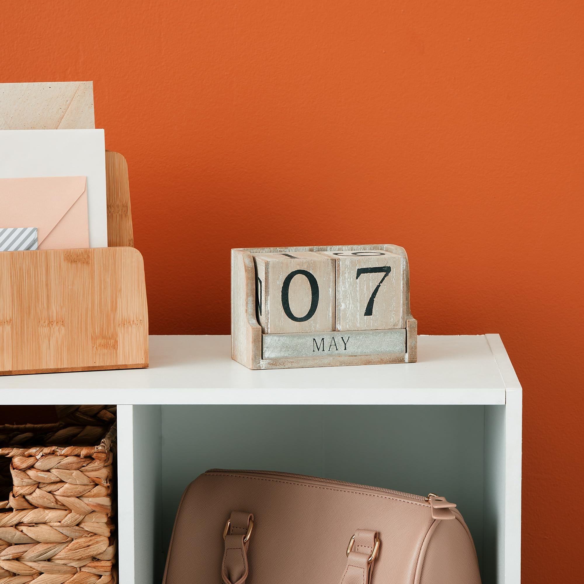 Foto 6 pulgar | Calendario De Madera Con Bloques Perpetuos, Estilo Vintage De Juvale - Venta Internacional.