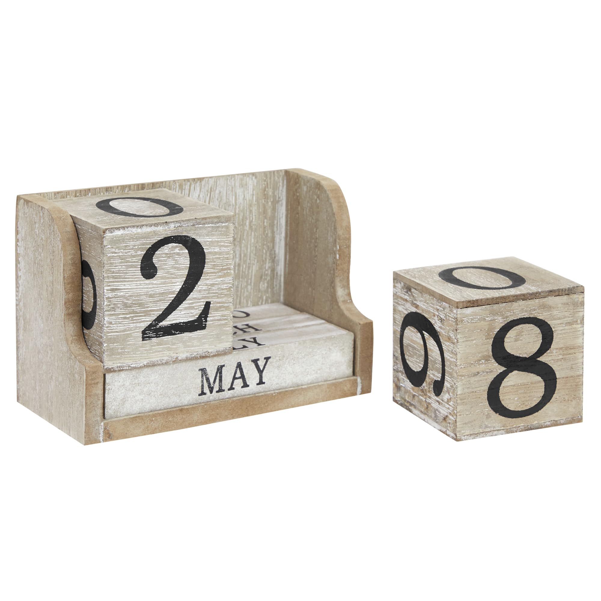 Foto 7 pulgar | Calendario De Madera Con Bloques Perpetuos, Estilo Vintage De Juvale - Venta Internacional.