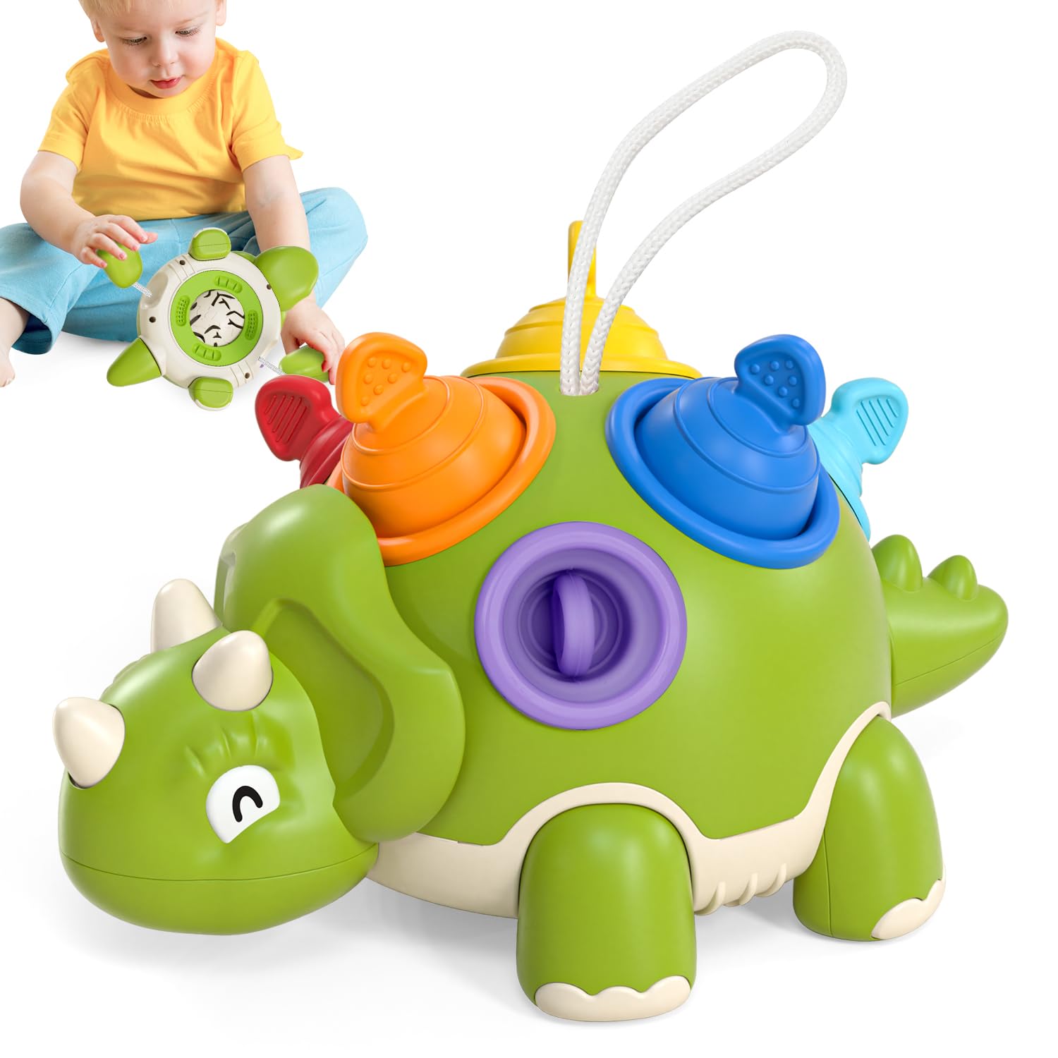 Foto 2 pulgar | Toy Lehoo Castle Dinosaur Sensory Para Niño De 1 Año Con Ruleta - Venta Internacional.