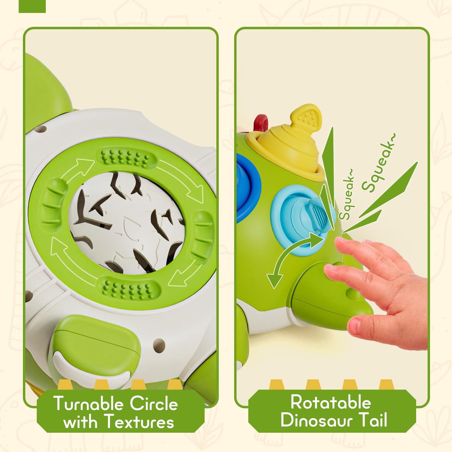 Foto 6 pulgar | Toy Lehoo Castle Dinosaur Sensory Para Niño De 1 Año Con Ruleta - Venta Internacional.