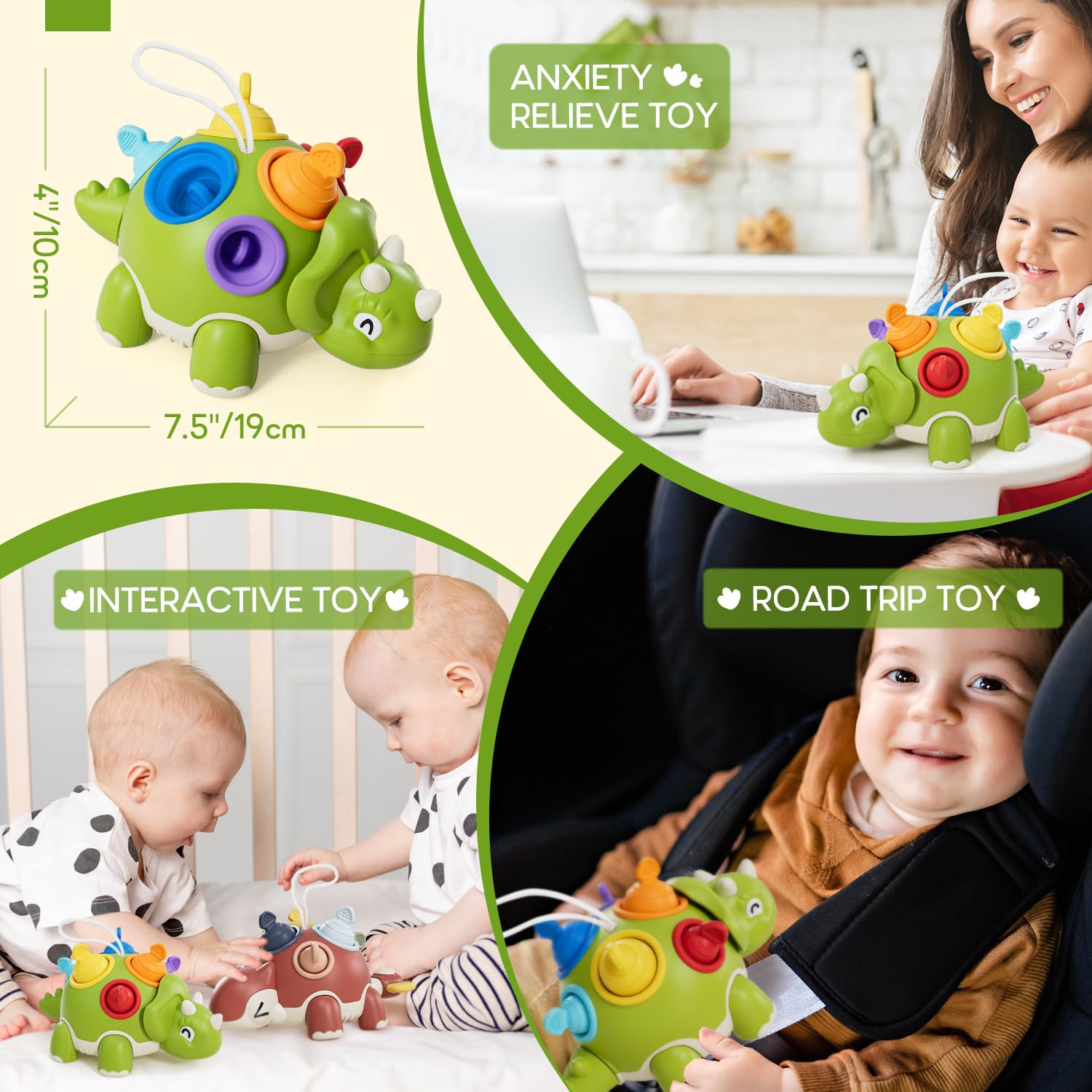 Foto 7 pulgar | Toy Lehoo Castle Dinosaur Sensory Para Niño De 1 Año Con Ruleta - Venta Internacional.