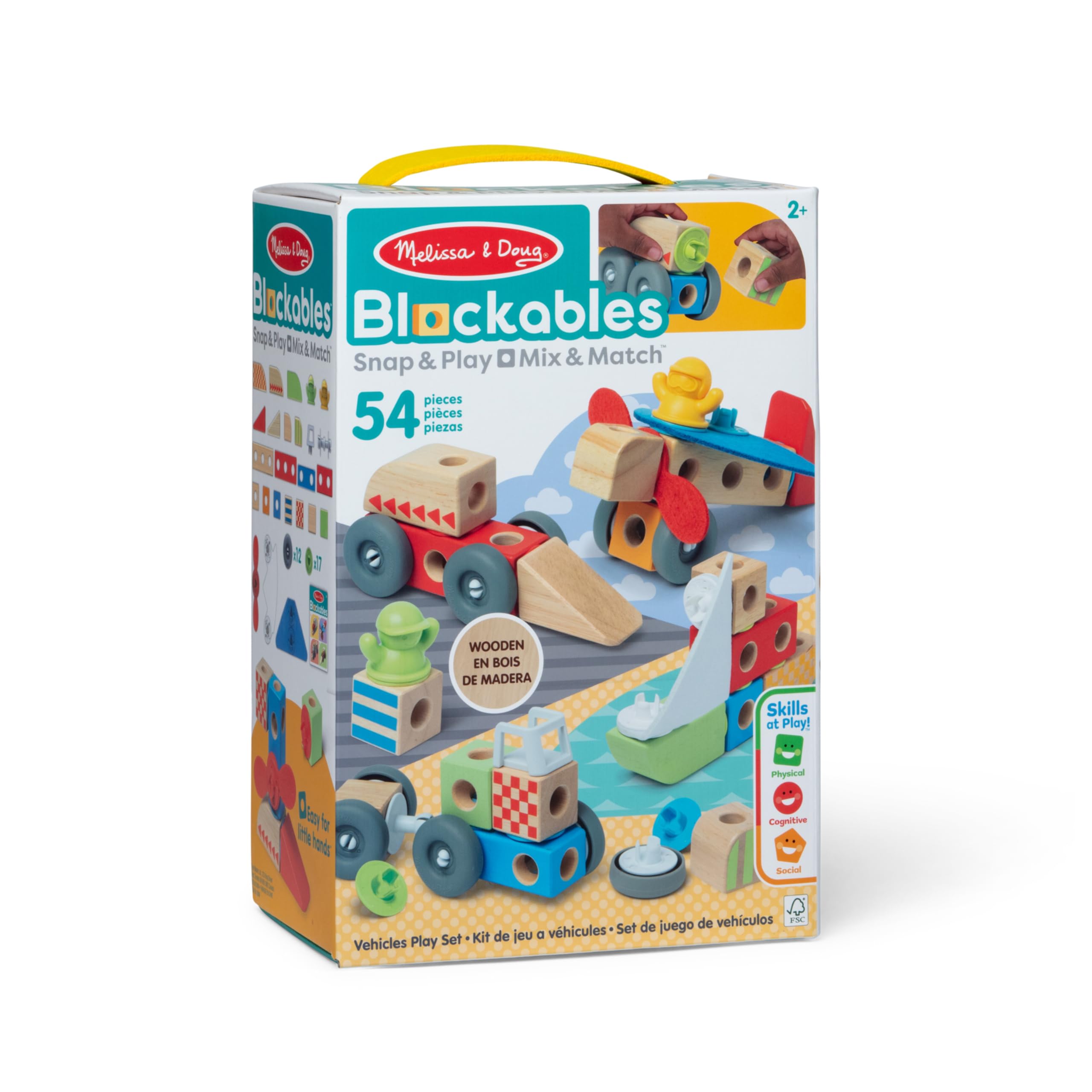 Foto 6 | Bloques De Construcción Toy Melissa & Doug Blockables Vehicles 54 Unidades - Venta Internacional.