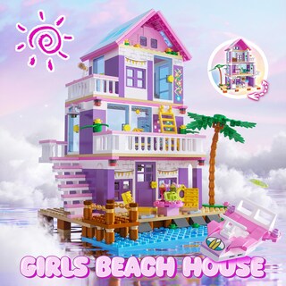 Foto 2 | Set De Construcción Jaeuzkjyda Seaside Villa Beach House Para Niñas De 8 A 12 Años - Venta Internacional.