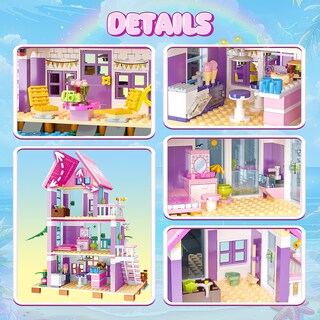 Foto 3 | Set De Construcción Jaeuzkjyda Seaside Villa Beach House Para Niñas De 8 A 12 Años - Venta Internacional.
