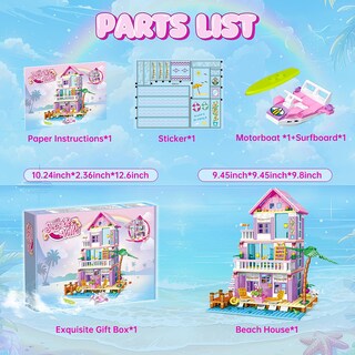 Foto 7 | Set De Construcción Jaeuzkjyda Seaside Villa Beach House Para Niñas De 8 A 12 Años - Venta Internacional.