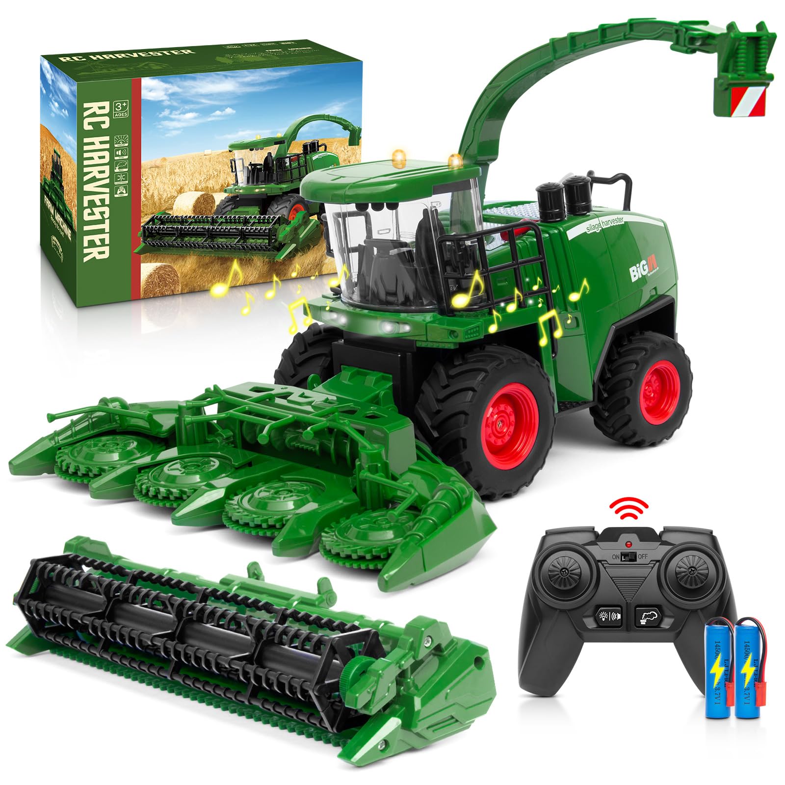 Foto 2 pulgar | Tractor Cosechador Combinado Con Control Remoto De Juguete Uarzt 1/24 - Venta Internacional.