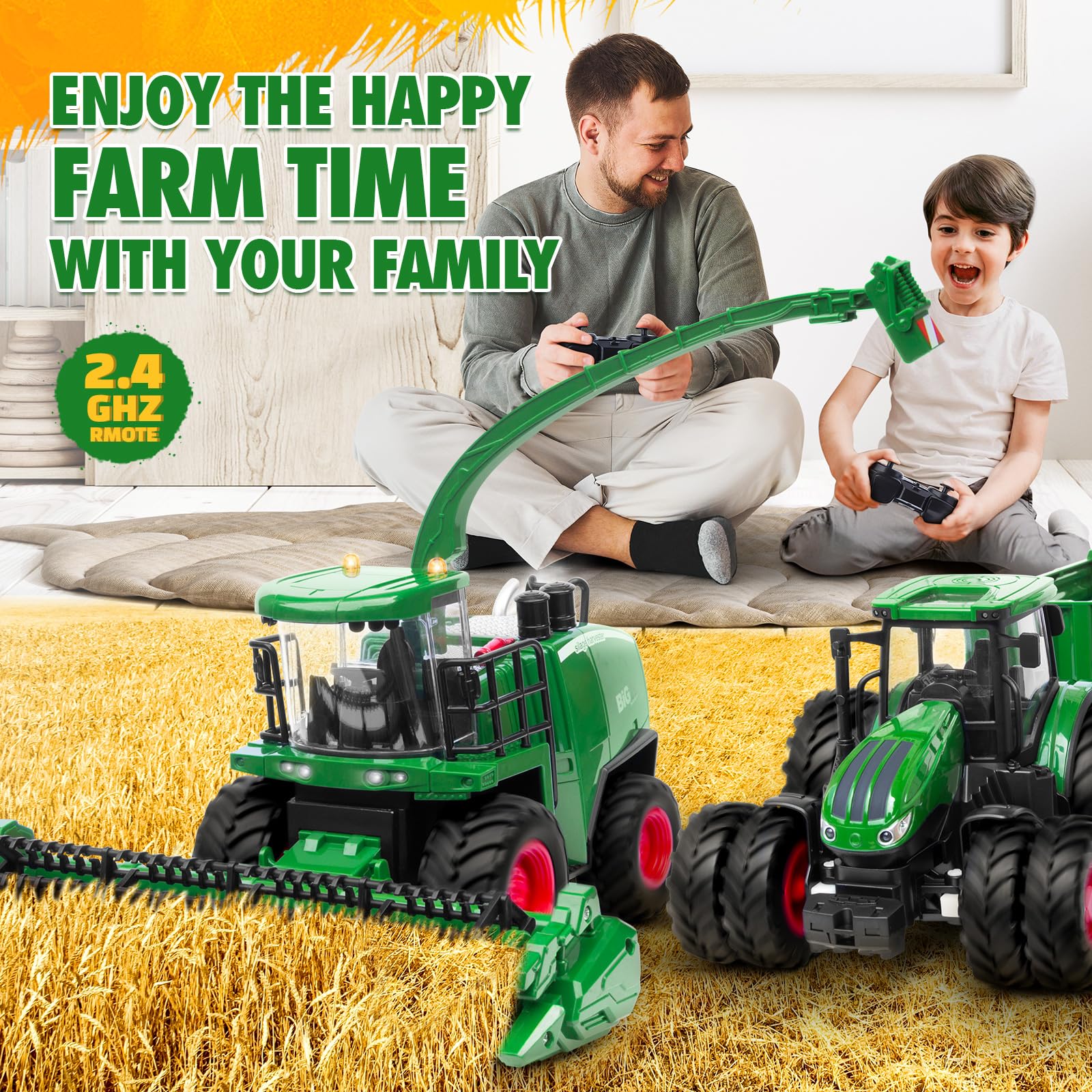 Foto 4 | Tractor Cosechador Combinado Con Control Remoto De Juguete Uarzt 1/24 - Venta Internacional.