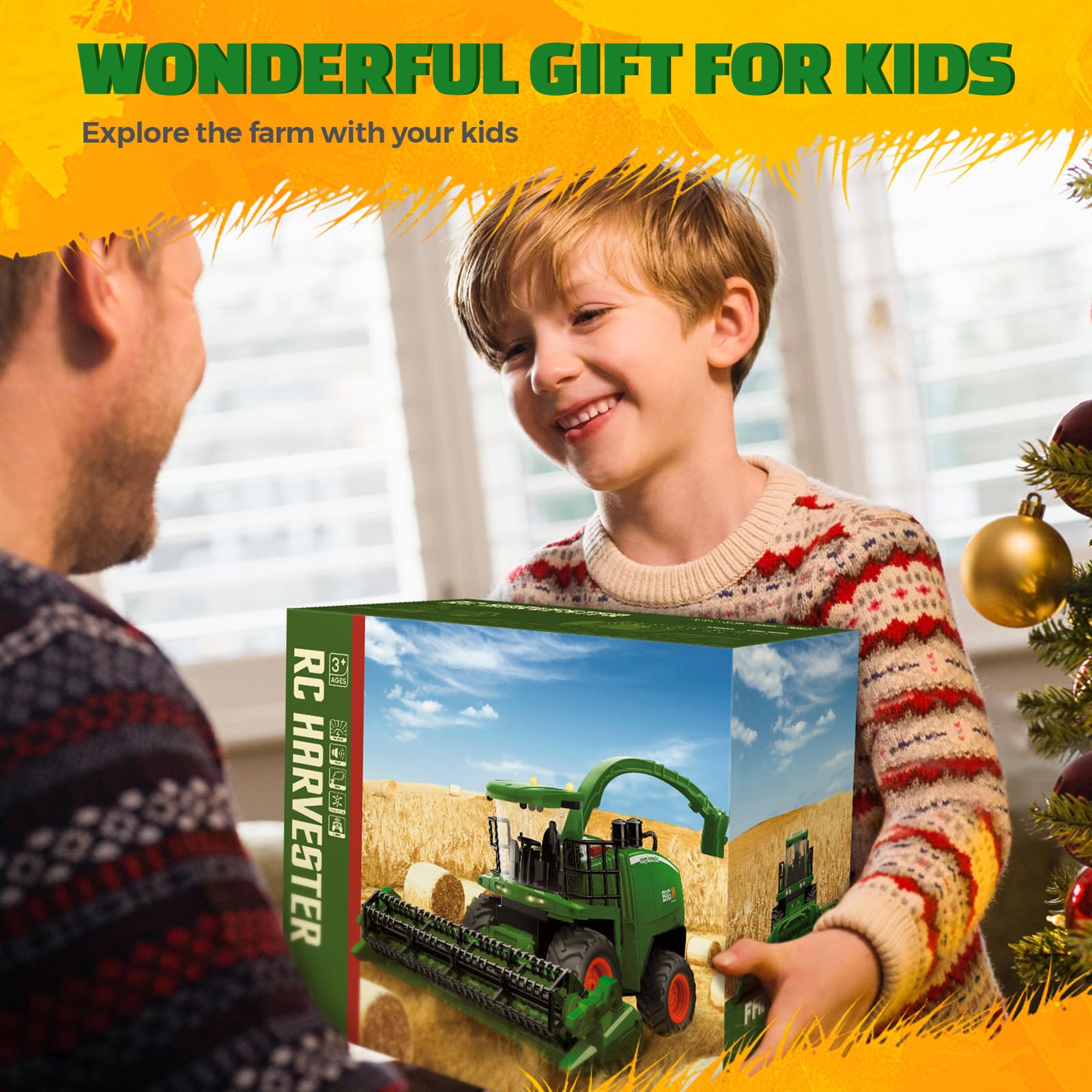 Foto 6 | Tractor Cosechador Combinado Con Control Remoto De Juguete Uarzt 1/24 - Venta Internacional.