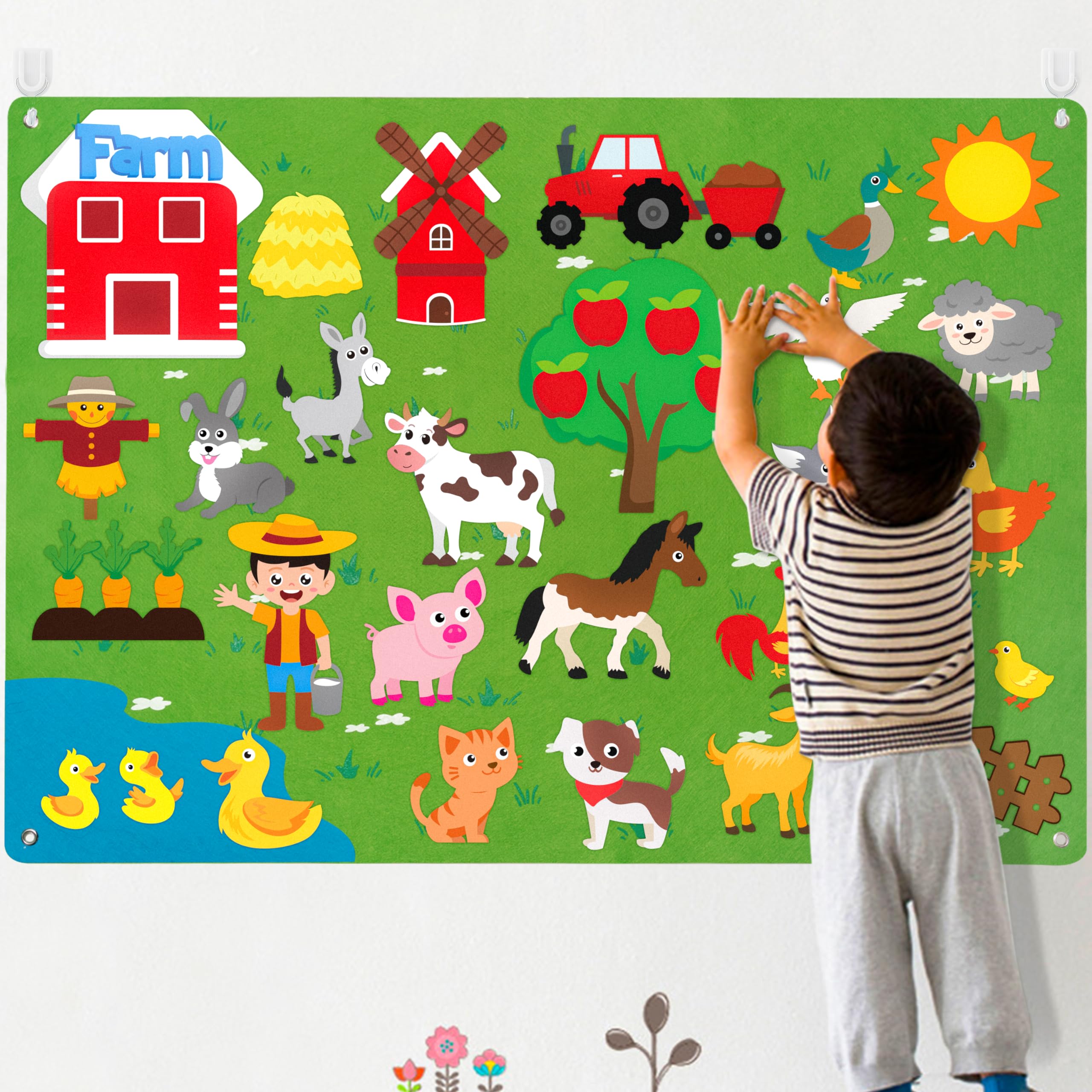 Foto 1 | Set De Guion Gráfico De Fieltro Watinc Farm Animals, 1 M, 38 Piezas, Regalo Para Niños - Venta Internacional.