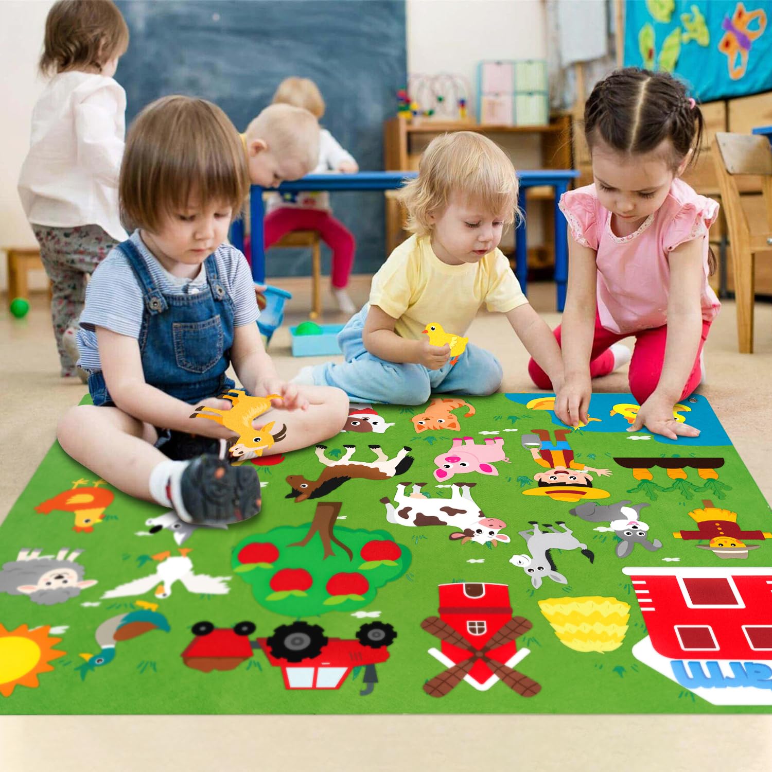 Foto 4 | Set De Guion Gráfico De Fieltro Watinc Farm Animals, 1 M, 38 Piezas, Regalo Para Niños - Venta Internacional.