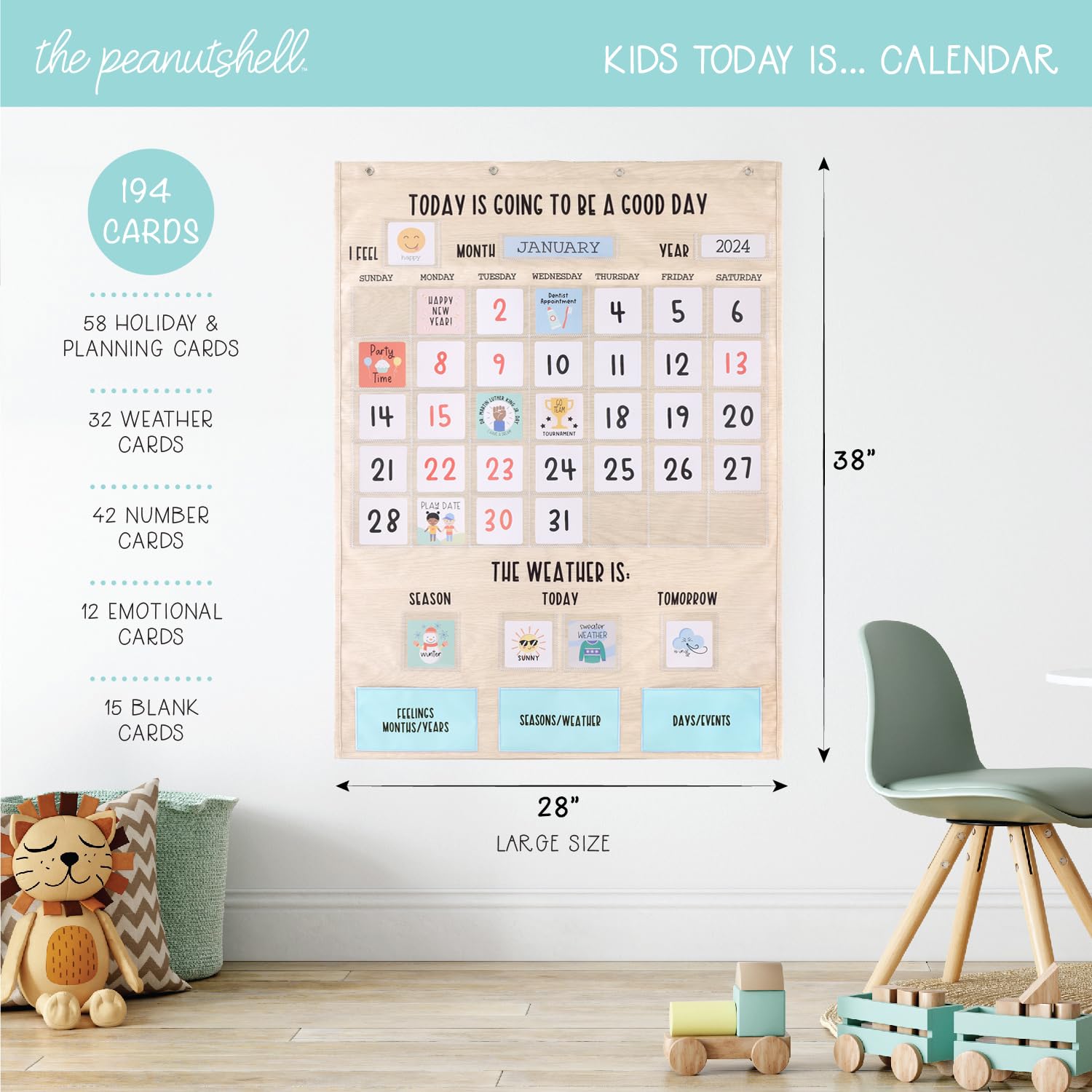 Foto 2 | Calendario Preescolar, Gráfico De Bolsillo, The Peanutshell, 195 Piezas - Venta Internacional.