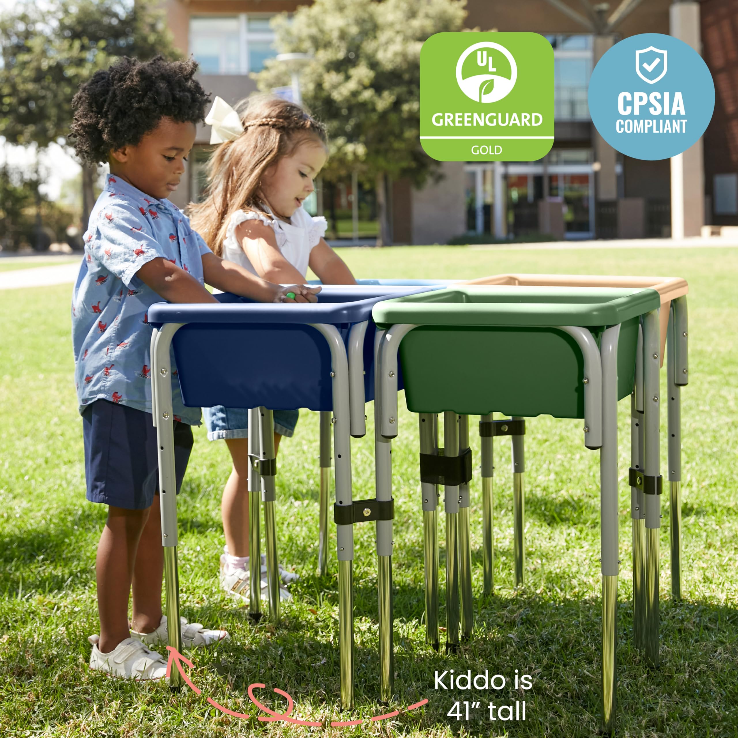 Foto 7 pulgar | Mesa De Juego Ecr4kids Con 4 Estaciones Ajustables Para Arena Y Agua - Venta Internacional.