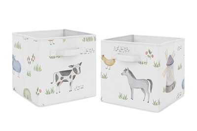 Foto 1 | Cubos De Almacenamiento Sweet Jojo Designs Farm Animals X2 - Venta Internacional.