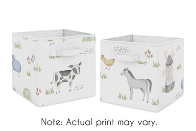 Foto 7 | Cubos De Almacenamiento Sweet Jojo Designs Farm Animals X2 - Venta Internacional.