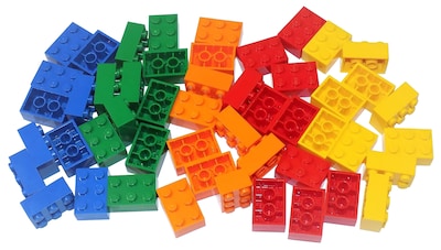 Foto 1 | Ladrillos Lego De 2 X 3 Unidades (azul, Verde, Naranja, Rojo, Amarillo), 50 Unidades - Venta Internacional.
