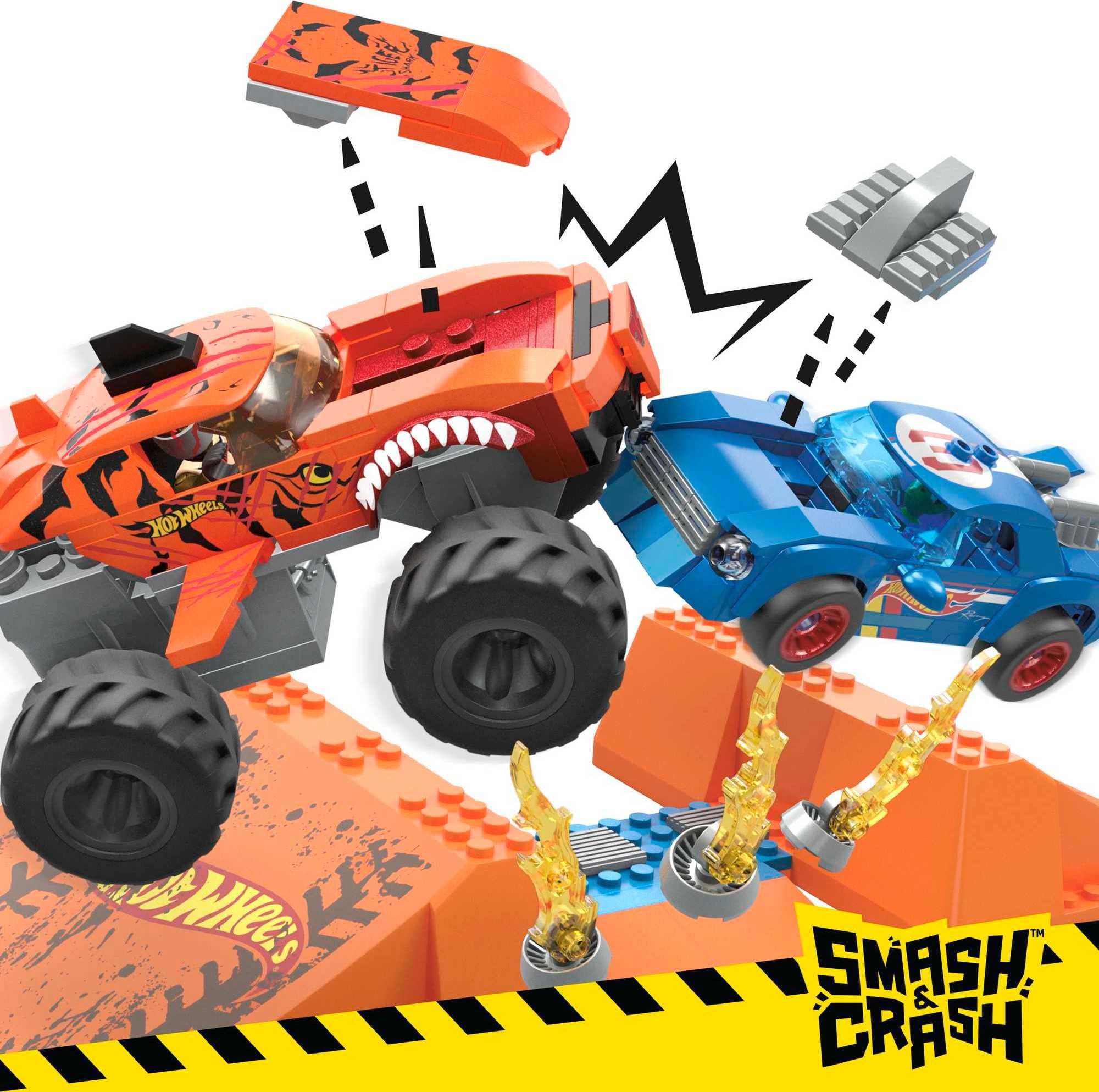 Foto 4 pulgar | Set De Construcción De Juguetes Mega Hot Wheels Monster Trucks Tiger Shark - Venta Internacional.