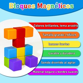 Foto 3 | Bloques Magnéticos Belug 12pz Colores