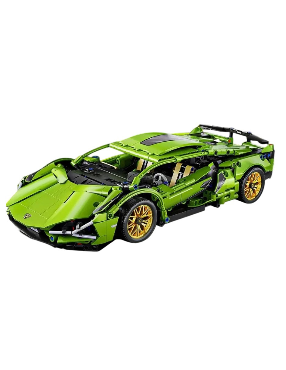 Juego De Bloques De Construcción De Coches Deportivos 1280pz Verde