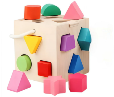 Foto 1 | Xtellar Juego Educativo De Madera Montessori Para Bebés, Set De Cubos De Encaje De Colores 12 Piezas.