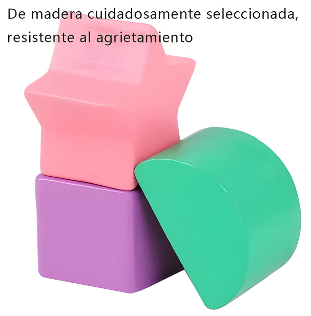 Foto 2 | Xtellar Juego Educativo De Madera Montessori Para Bebés, Set De Cubos De Encaje De Colores 12 Piezas.