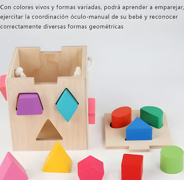 Foto 4 pulgar | Xtellar Juego Educativo De Madera Montessori Para Bebés, Set De Cubos De Encaje De Colores 12 Piezas.