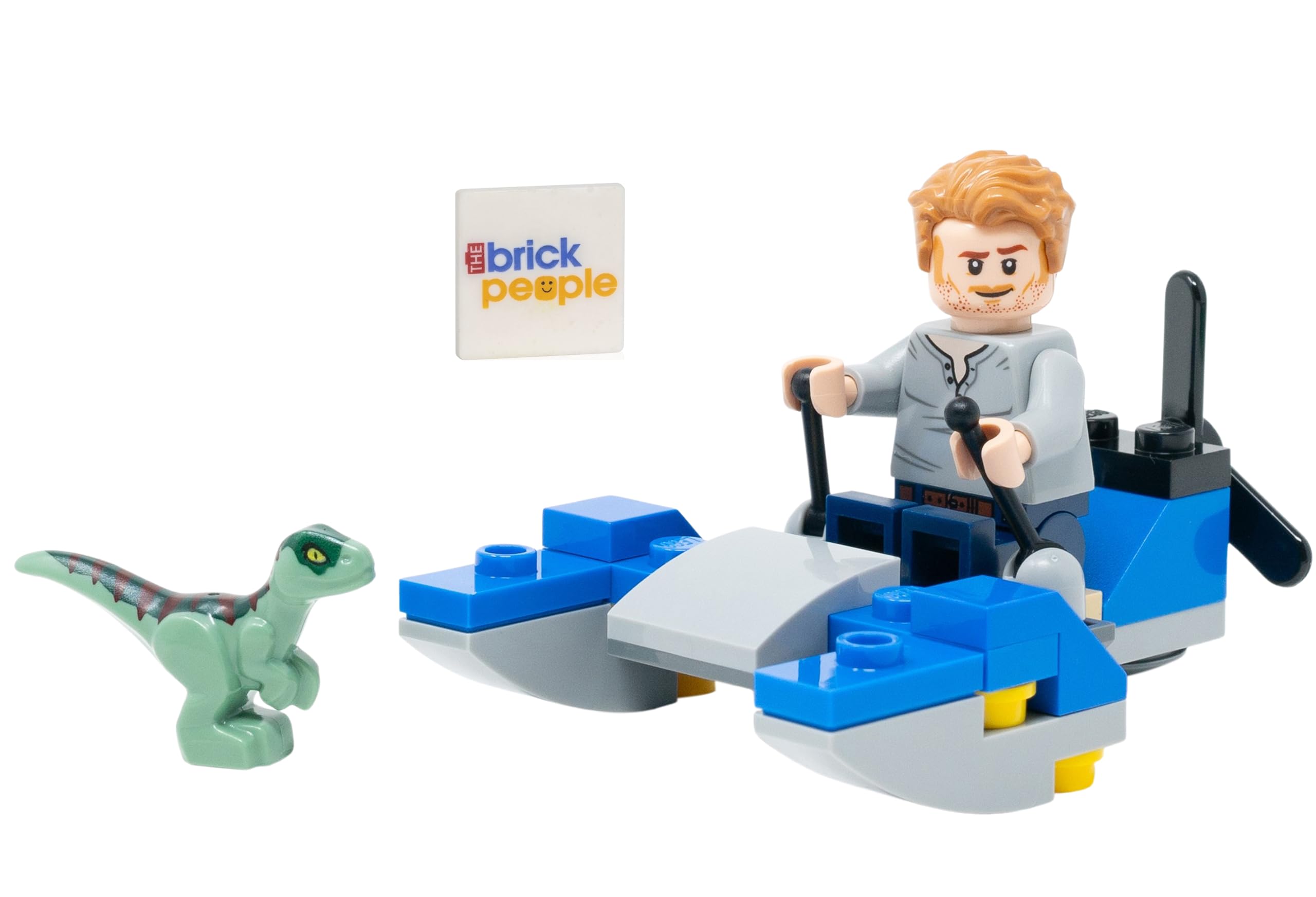 Foto 2 pulgar | Minifigura Lego Jurassic World Owen Con Swamp Speeder Y Raptor - Venta Internacional.