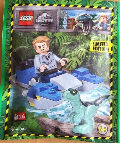 Foto 3 pulgar | Minifigura Lego Jurassic World Owen Con Swamp Speeder Y Raptor - Venta Internacional.