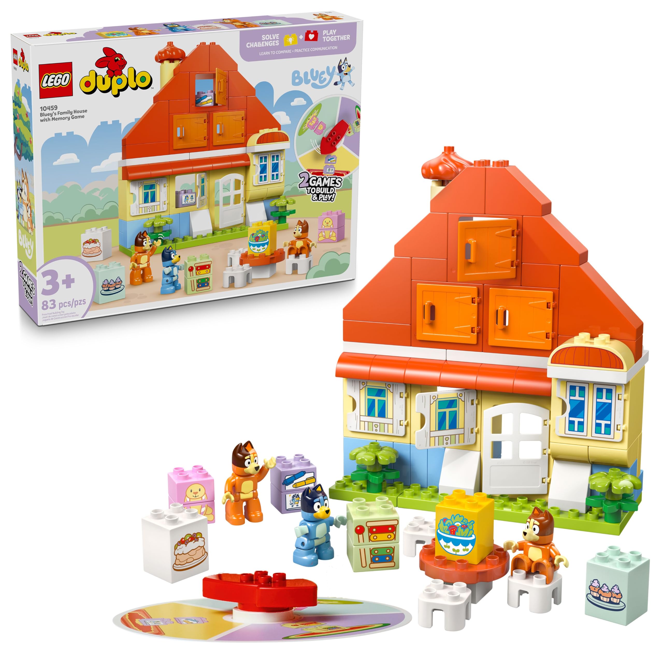 Foto 2 pulgar | Juguete Lego Duplo Bluey's Family House Con Juego De Memoria 10459 - Venta Internacional.