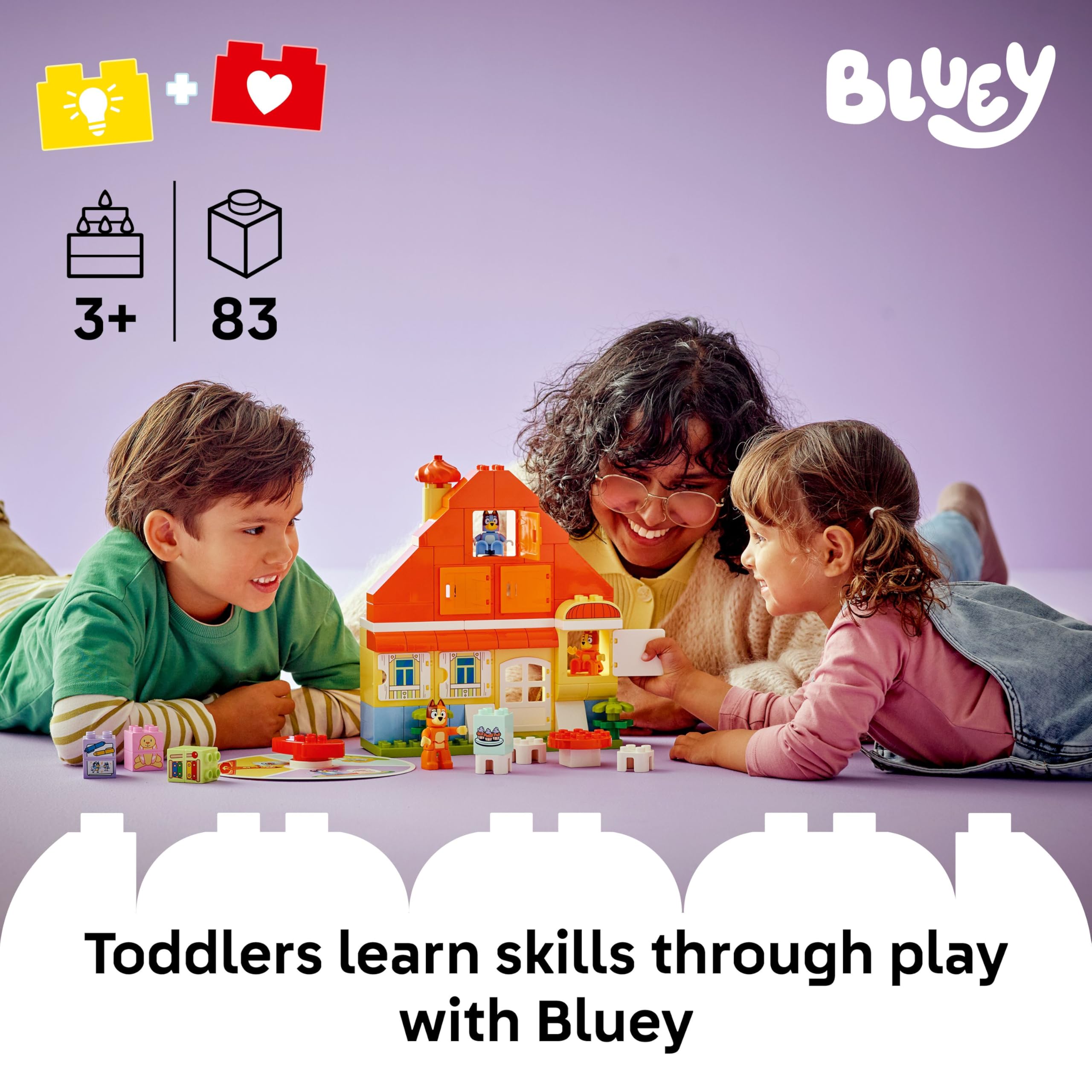 Foto 2 | Juguete Lego Duplo Bluey's Family House Con Juego De Memoria 10459 - Venta Internacional.