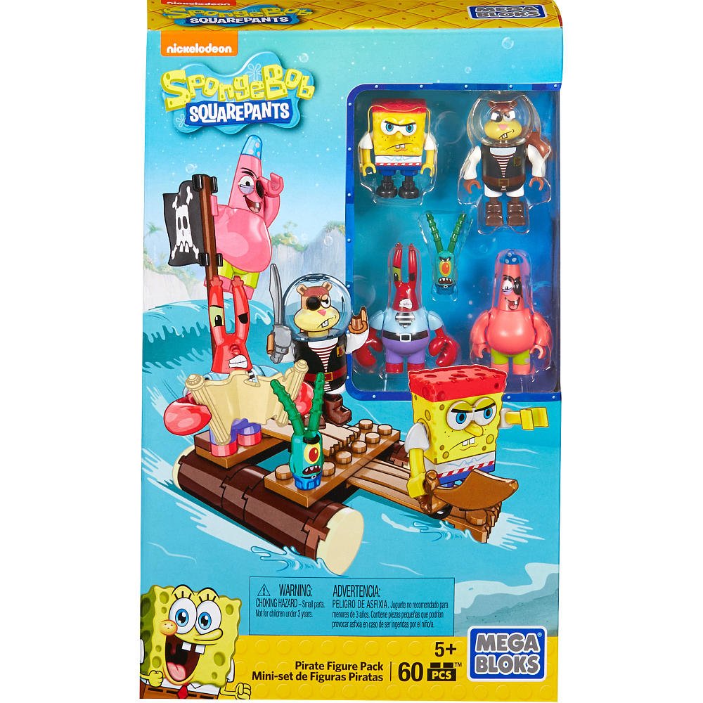 Foto 4 pulgar | Paquete De Figuras Mega Bloks Con Temática Pirata De Bob Esponja - Venta Internacional.