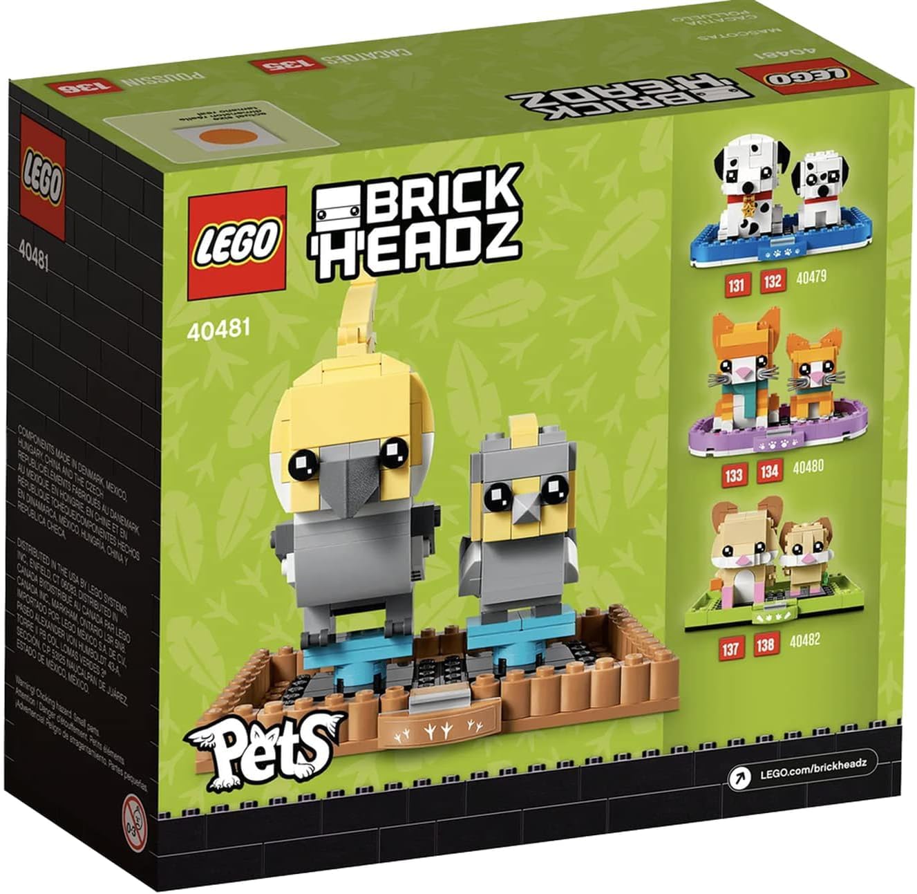 Foto 5 pulgar | Juguete Lego Brickheadz Pets Cockatiel 40481 Bird 219 Piezas - Venta Internacional.