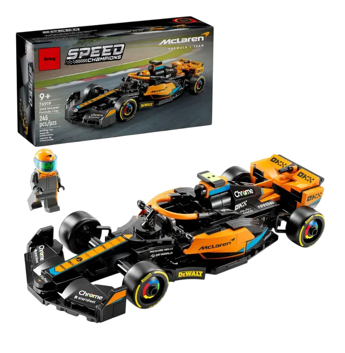 Foto 2 pulgar | Coche De Carreras  Belug 245pz Negro Naranja