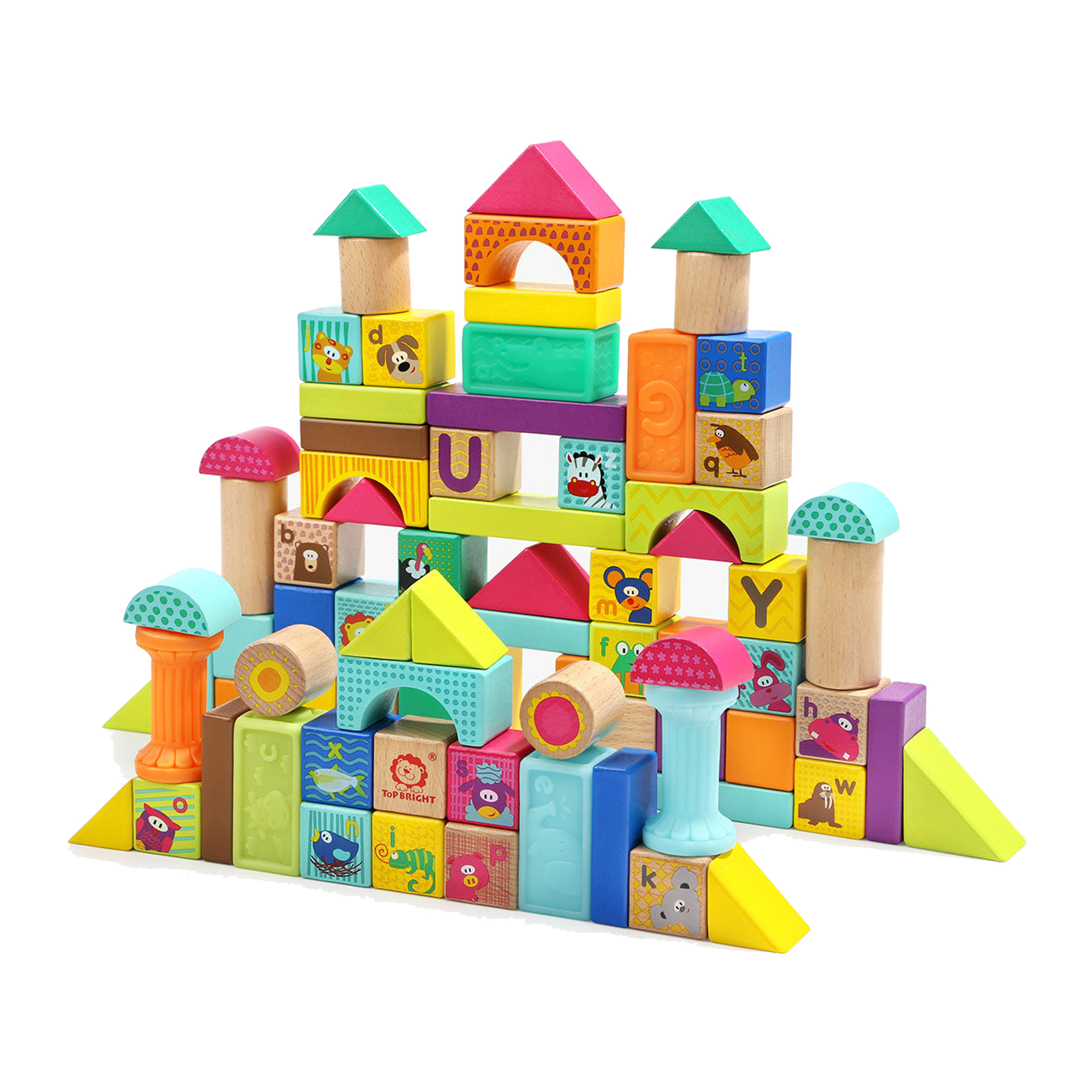 Bloques de Madera y Foam,Animales Juego Didáctico Topbright Multicolor