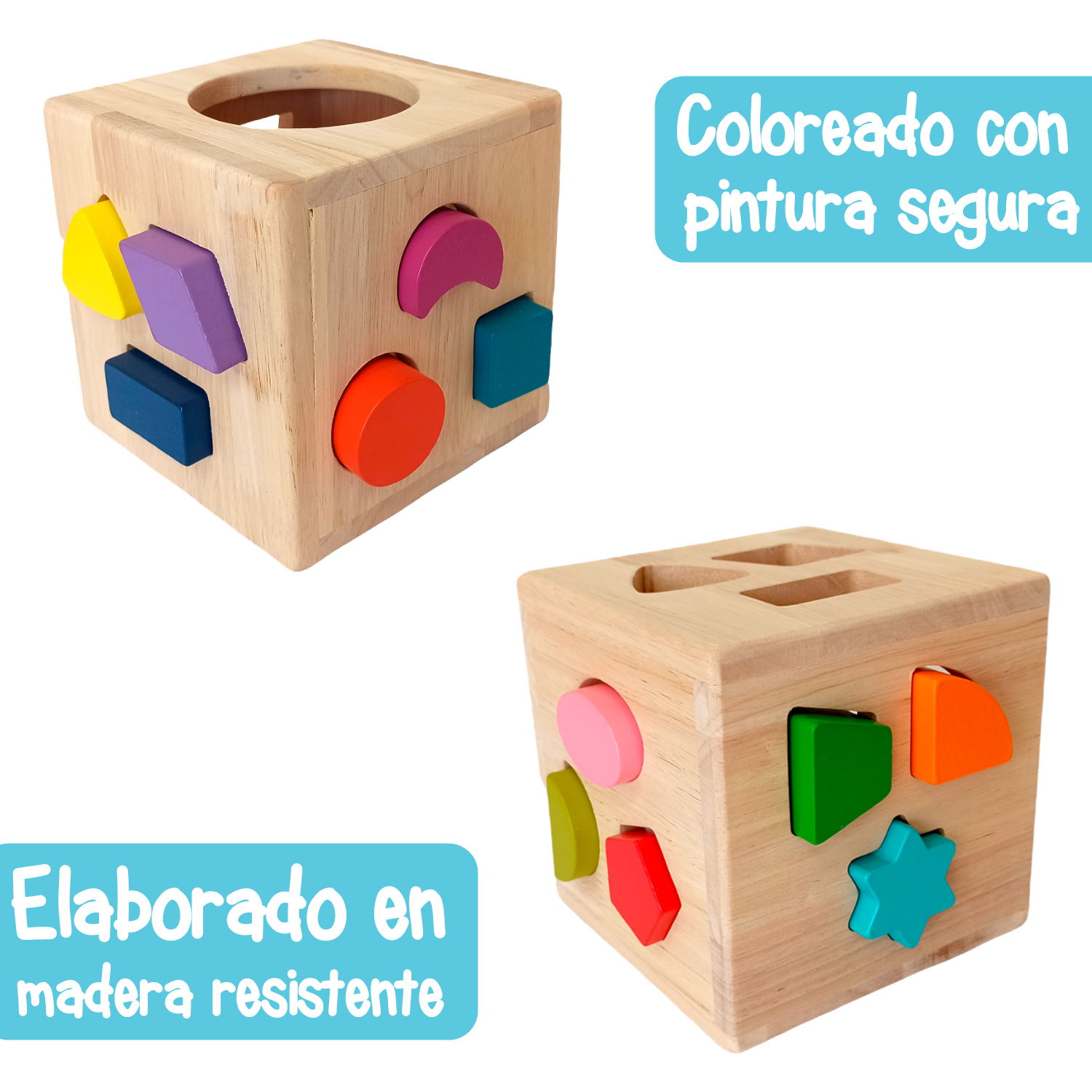 Foto 4 pulgar | Cubo De Figuras Yuff! Montessori Juguete De Madera