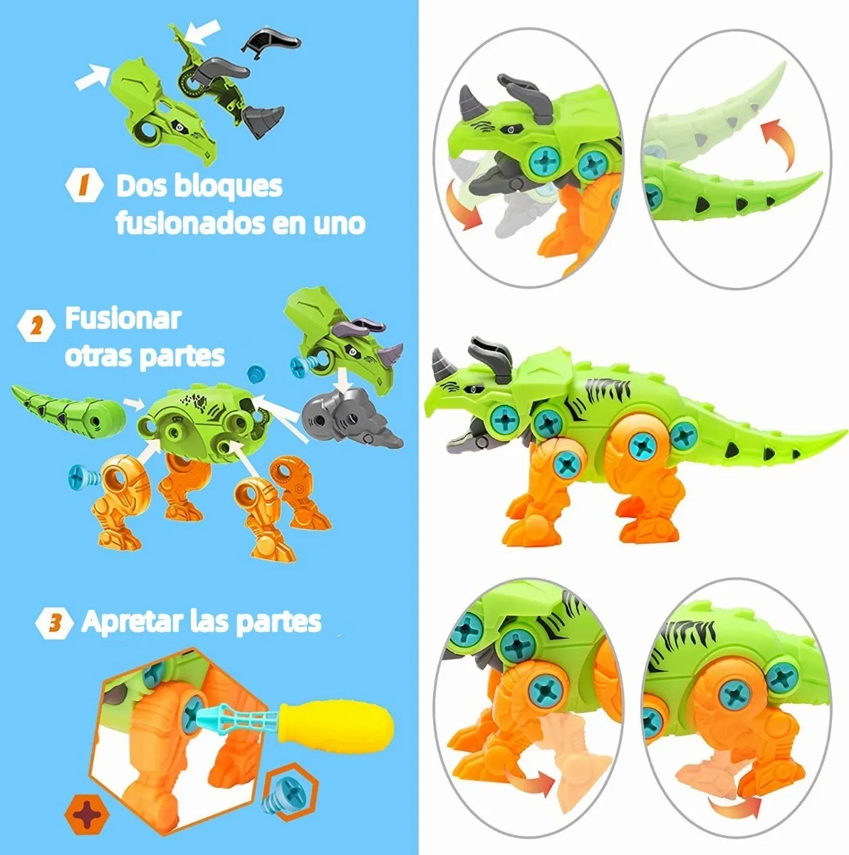 Foto 3 pulgar | Dinosaurios de Juguete Malubero con Accesorios