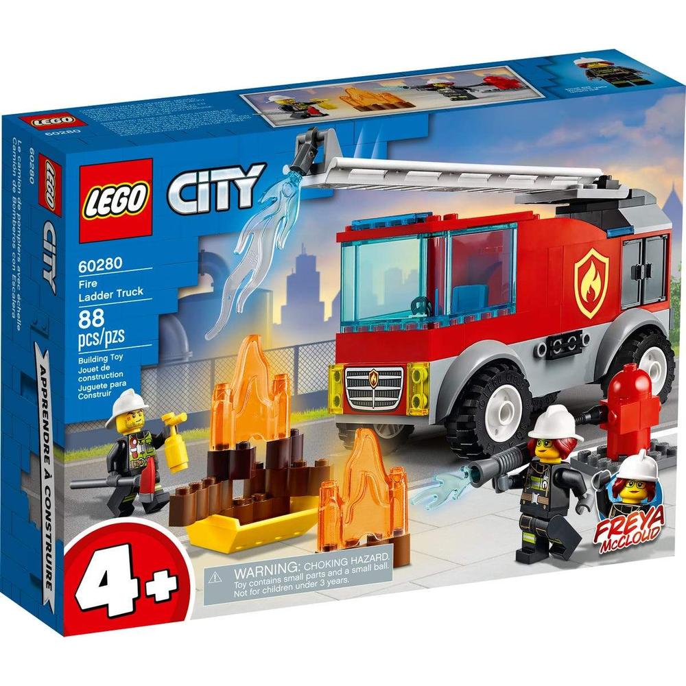 Foto 1 | Lego City Camión de Bomberos con Escalera 60280