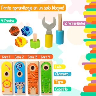 Foto 4 | Bloque de Herramientas para Atornillar Yuff! de Madera