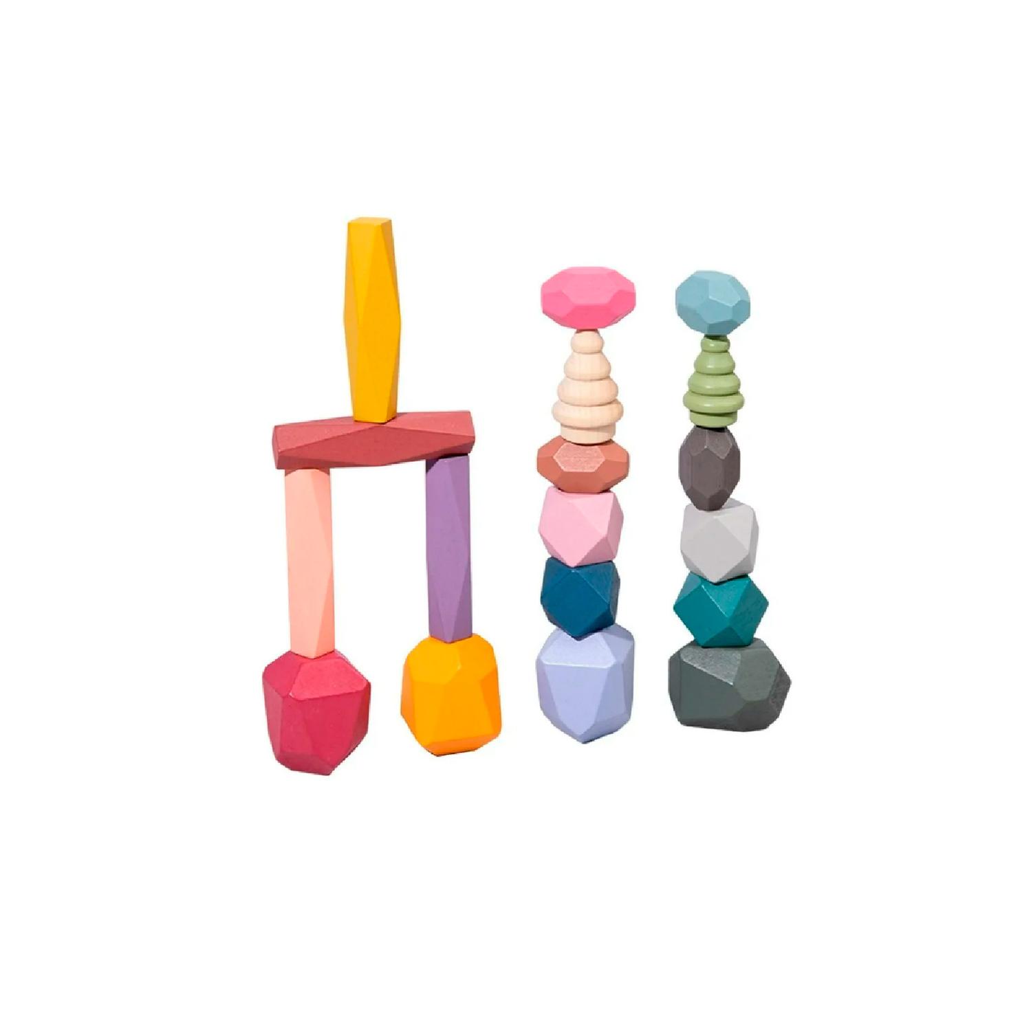 Piedras Montessori Yei YEI_PAMON1ML-18PZ De Madera De Colores