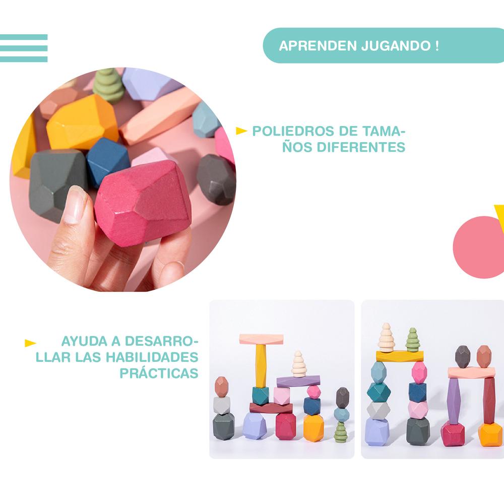 Foto 7 pulgar | Piedras Montessori Yei YEI_PAMON1ML-18PZ De Madera De Colores