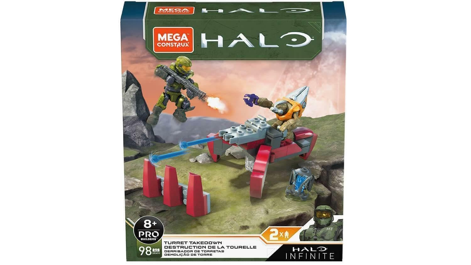 Foto 3 pulgar | Venta Internacional - Mega Construx Halo Infinite Turret Takedown 2 Figuras Pro Builder 98 Piezas