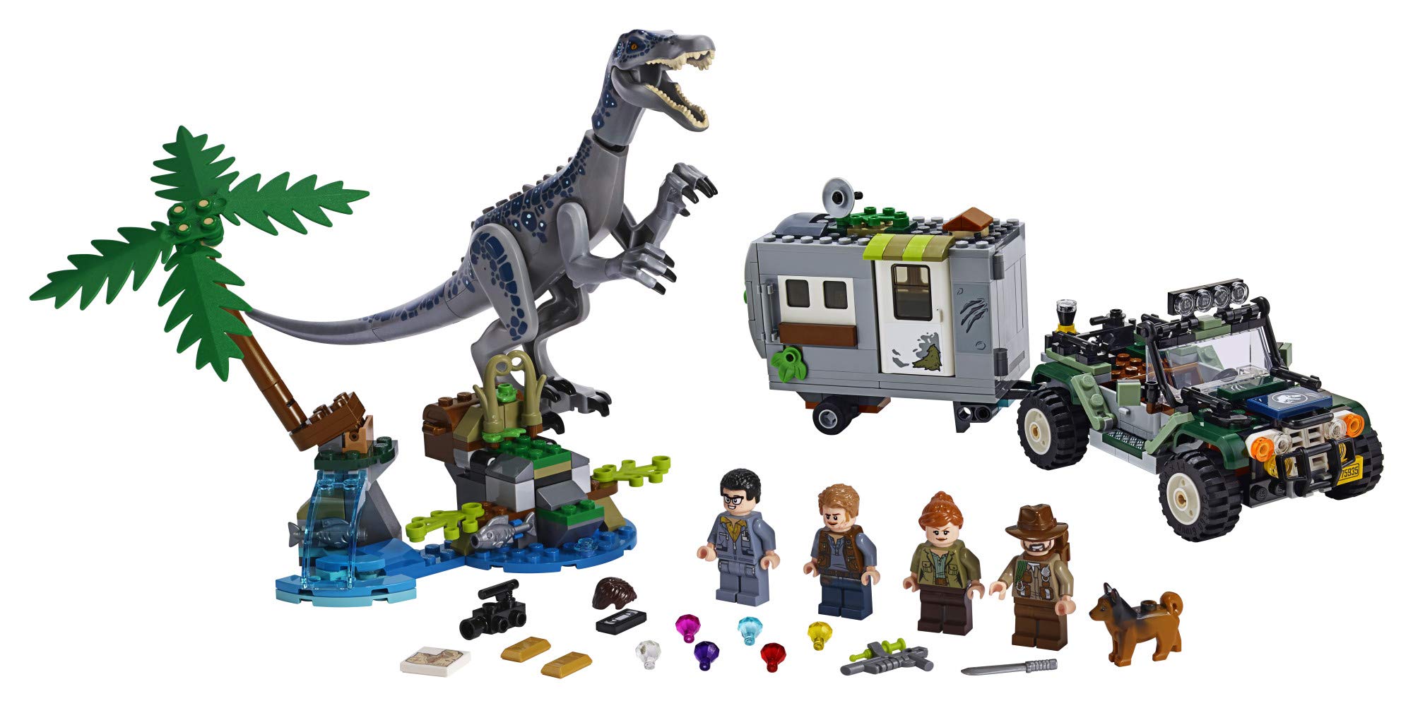 Foto 2 pulgar | Venta Internacional - Lego Jurassic World Baryonyx Face Off Treasure Hunt 434 Piezas