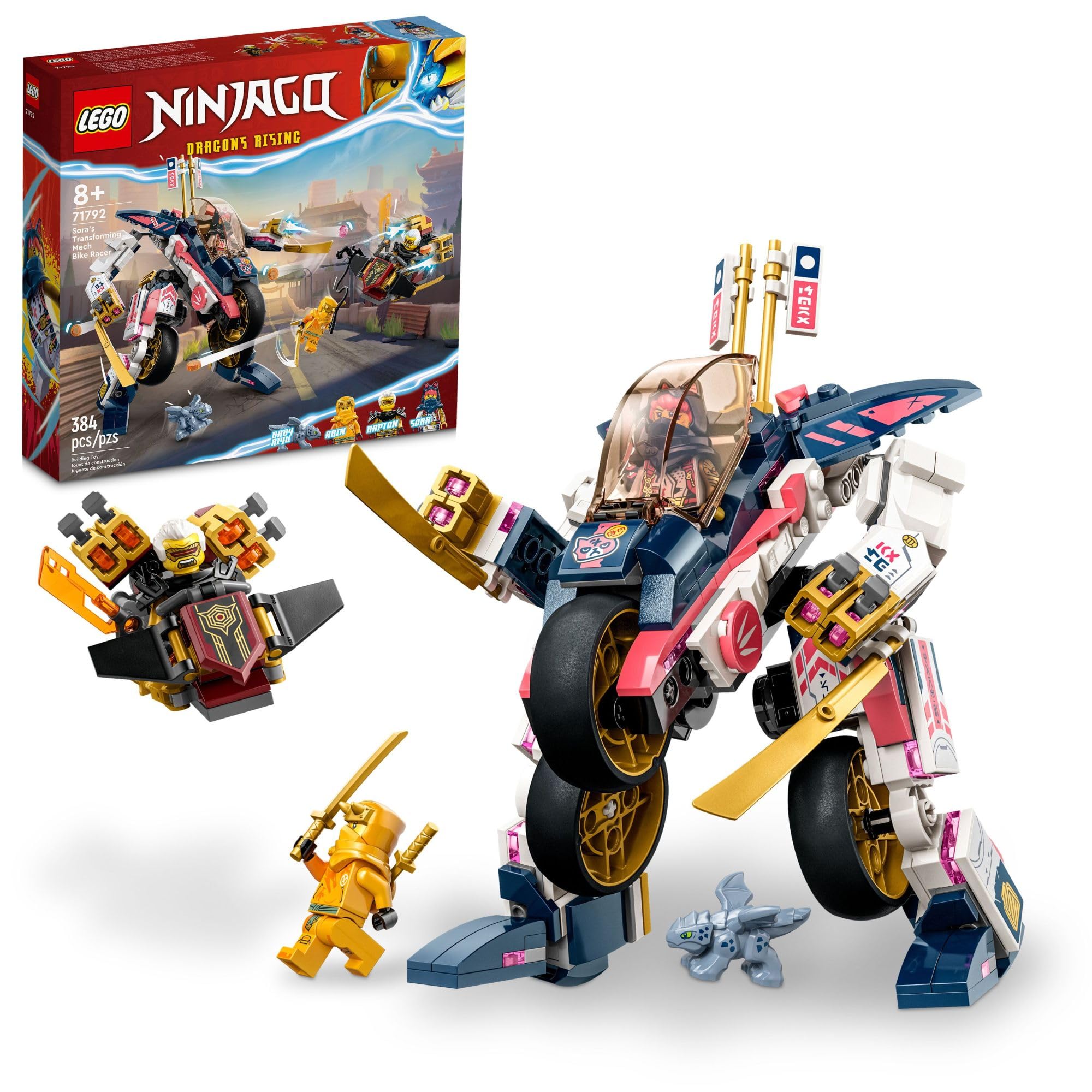 Foto 2 pulgar | Venta Internacional - Lego Ninjago Sora's Transforming Mech Bike Racer 71792 Ninja