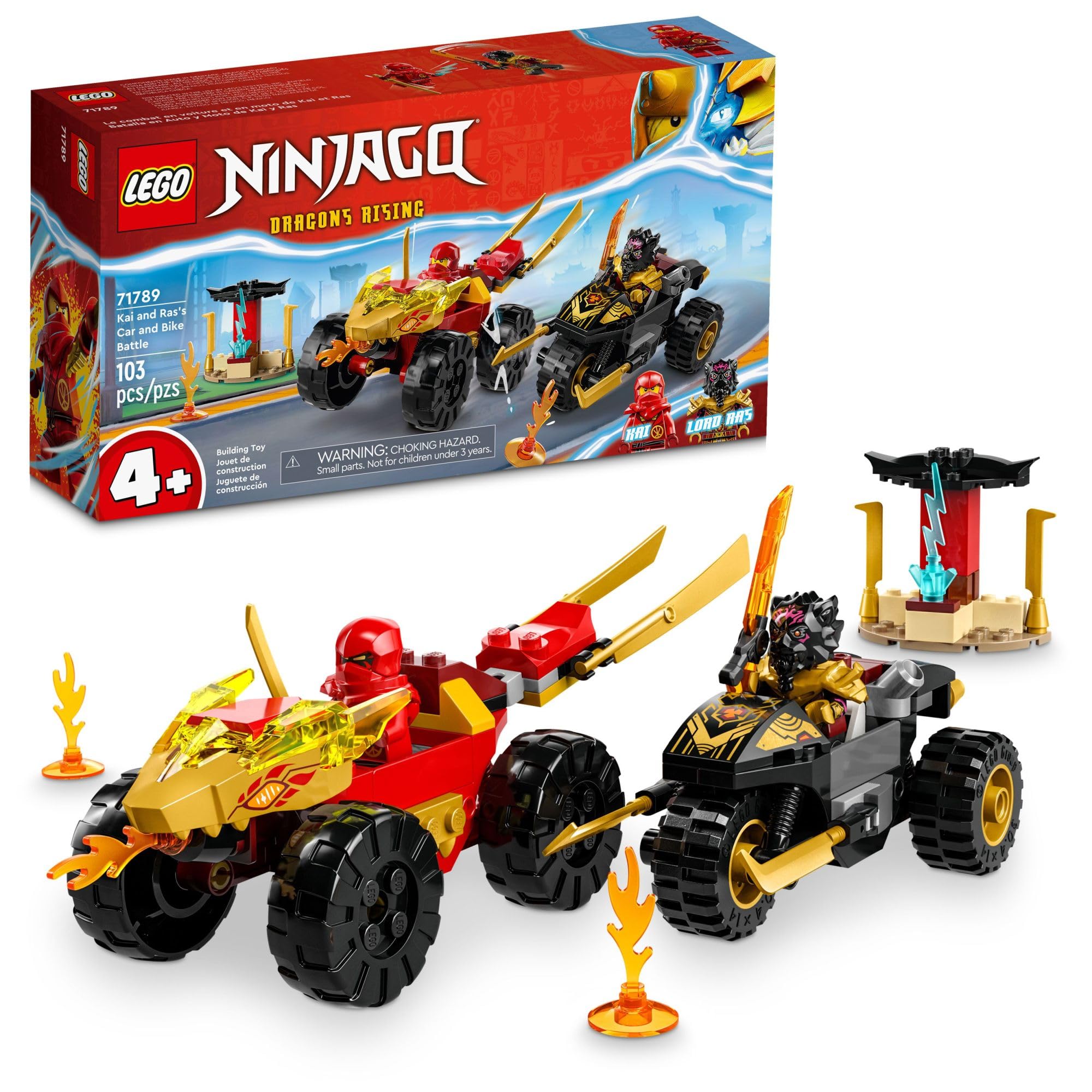 Foto 2 pulgar | Venta Internacional - Set De Juguetes De Construcción Lego Ninjago Kai And Ras Para Coche Y Bicicleta