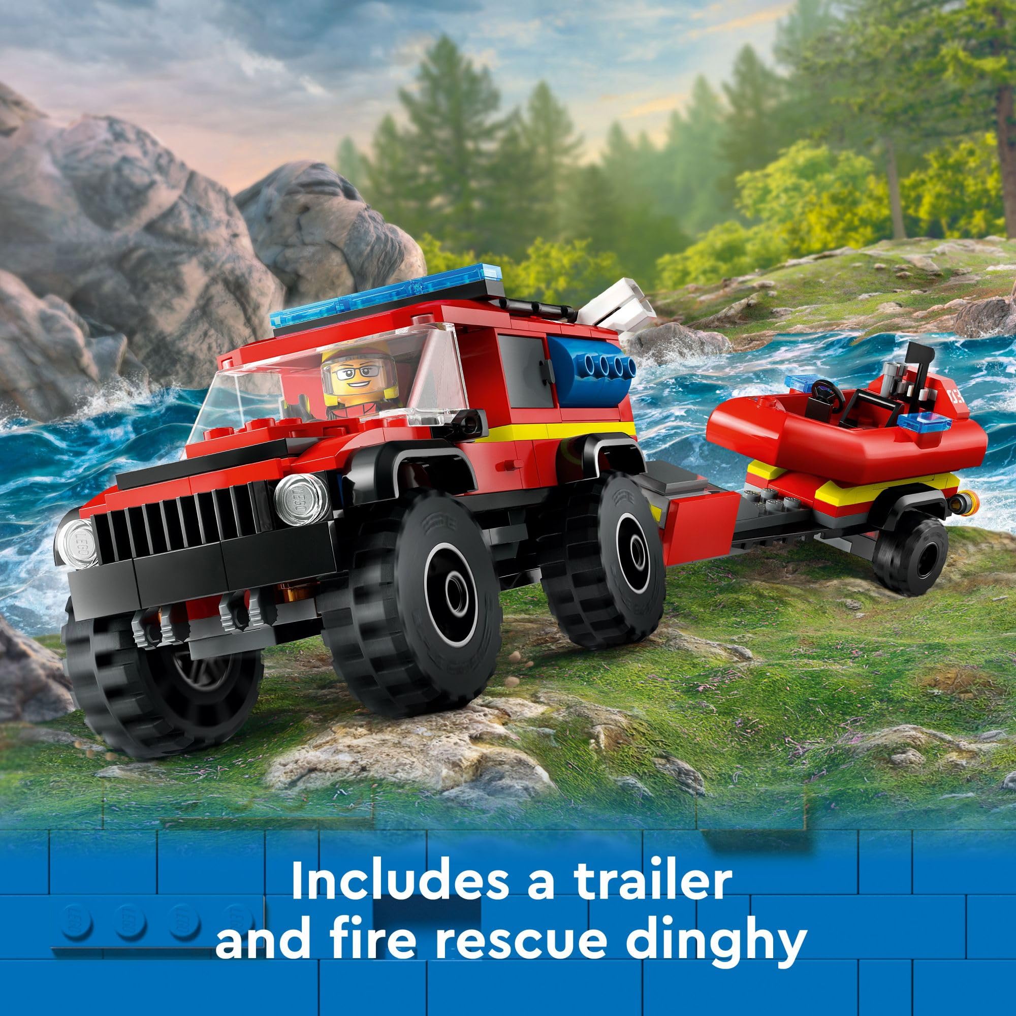 Foto 5 pulgar | Venta Internacional - Camión De Bomberos Lego City 4x4 De Juguete Con Bote De Rescate Para Niños Mayores De 5 Años