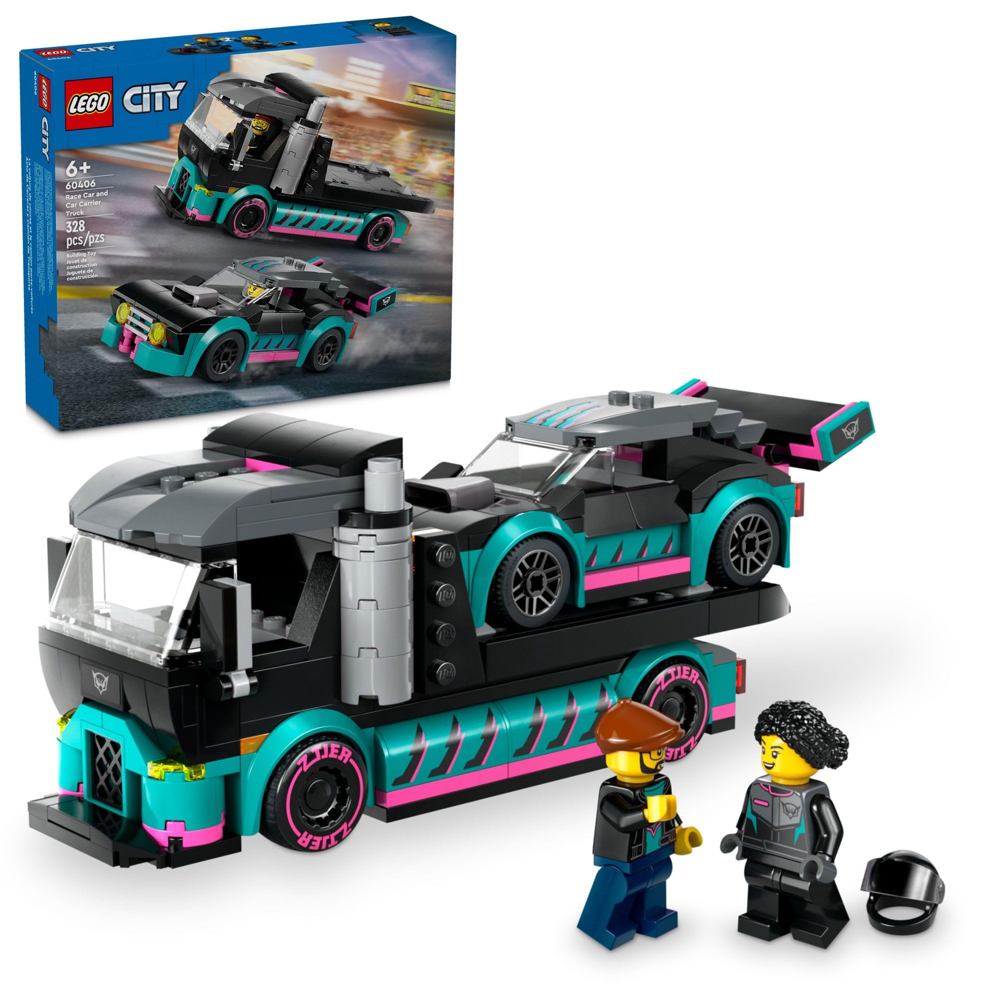 Venta Internacional - Set De Construcción De Juguetes Lego City Race Car Y Car Carrier Truck $1,009